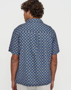 Mosaic Short Sleeve Shirt in Ombre Blue