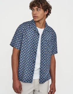 Mosaic Short Sleeve Shirt in Ombre Blue