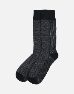 Multi Pattern Dress Socks in Black
