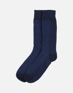 Multi Pattern Dress Socks in Navy