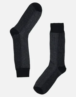 Multi Pattern Dress Socks in Navy