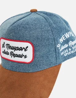 Newport Denim Cap in Washed Denim