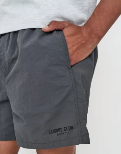 Nylon Leisure Club Print Shorts in Asphalt