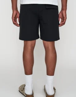 Nylon Zip Cargo Shorts in Black