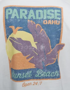 Oahu Paradise Relaxed Fit T Shirt in Optical White