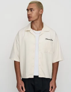 Okinawa Resort Short Sleeve Shirt in Black