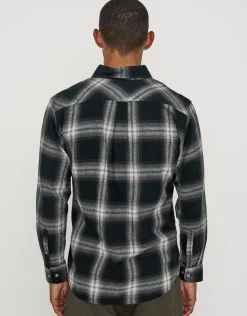 Ombre Check Long Sleeve Shirt in Black