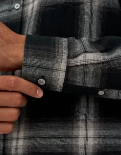 Ombre Check Long Sleeve Shirt in Black