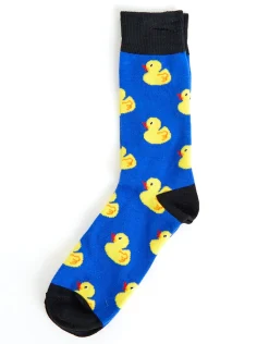 Organic Cotton Rubber Duck Dress Socks in Blue