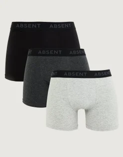 Organic 3 Pack Marl Boxers in Black Marl