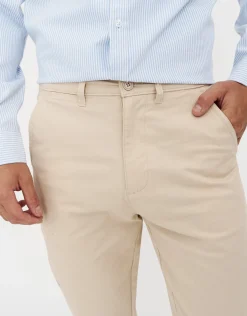Organic Tapered Fit Chinos in Stone 002