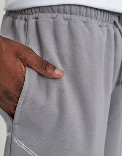 Overlock Wide Leg Track Pants in Alloy Grey