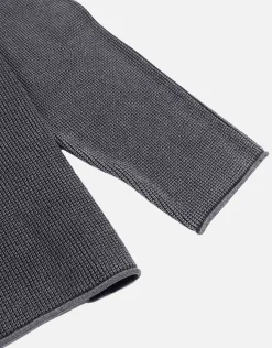 Oversized Crew Knit Jumper in Washed Black