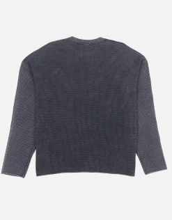 Oversized Crew Knit Jumper in Washed Black