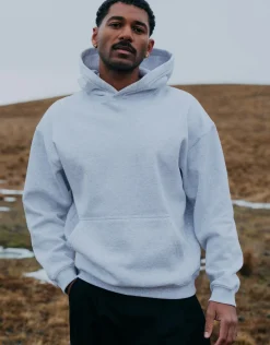 Oversized Heavyweight Plain Hoodie in Ivy