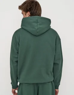 Oversized Heavyweight Plain Hoodie in Ivy