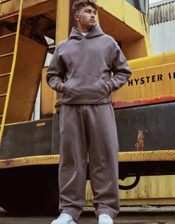 Oversized Heavyweight Plain Hoodie in Ivy