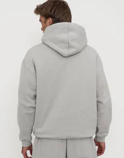 Oversized Heavyweight Plain Hoodie in Moon
