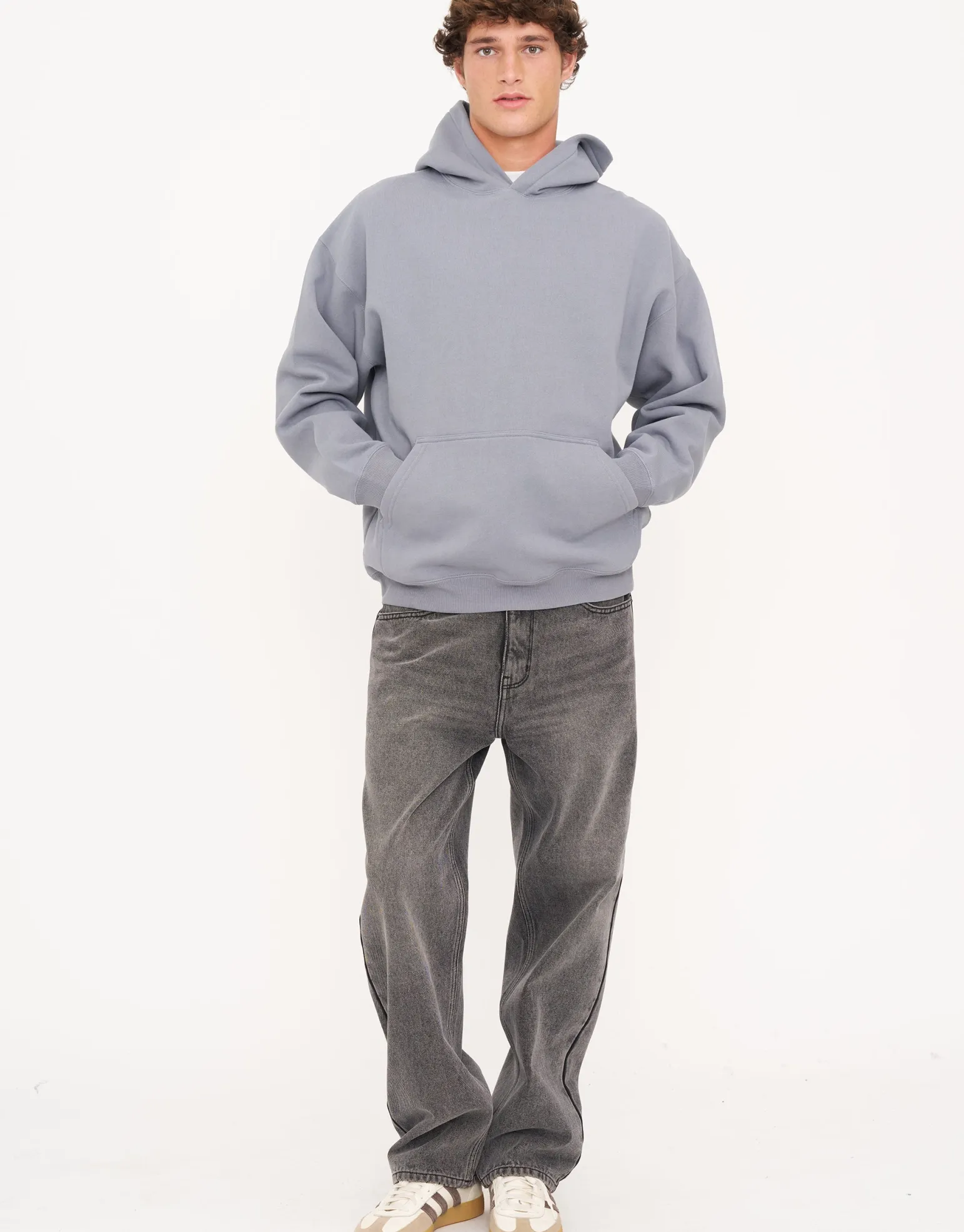 Oversized Heavyweight Plain Hoodie in Empire Yellow