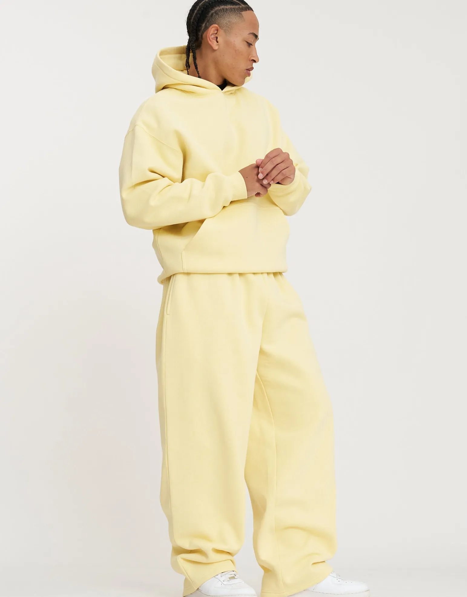 Oversized Heavyweight Plain Hoodie in Empire Yellow