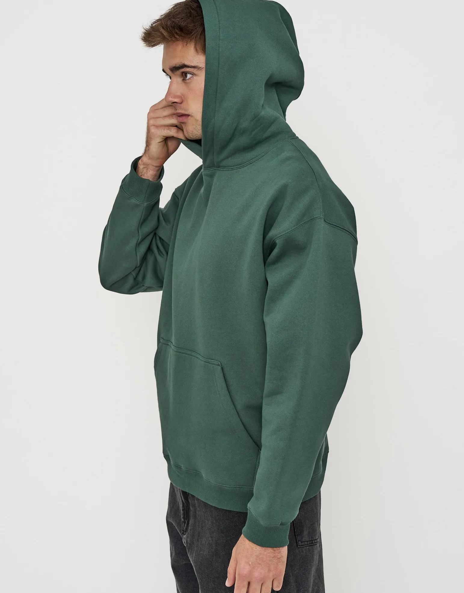 Oversized Heavyweight Plain Hoodie in Empire Yellow