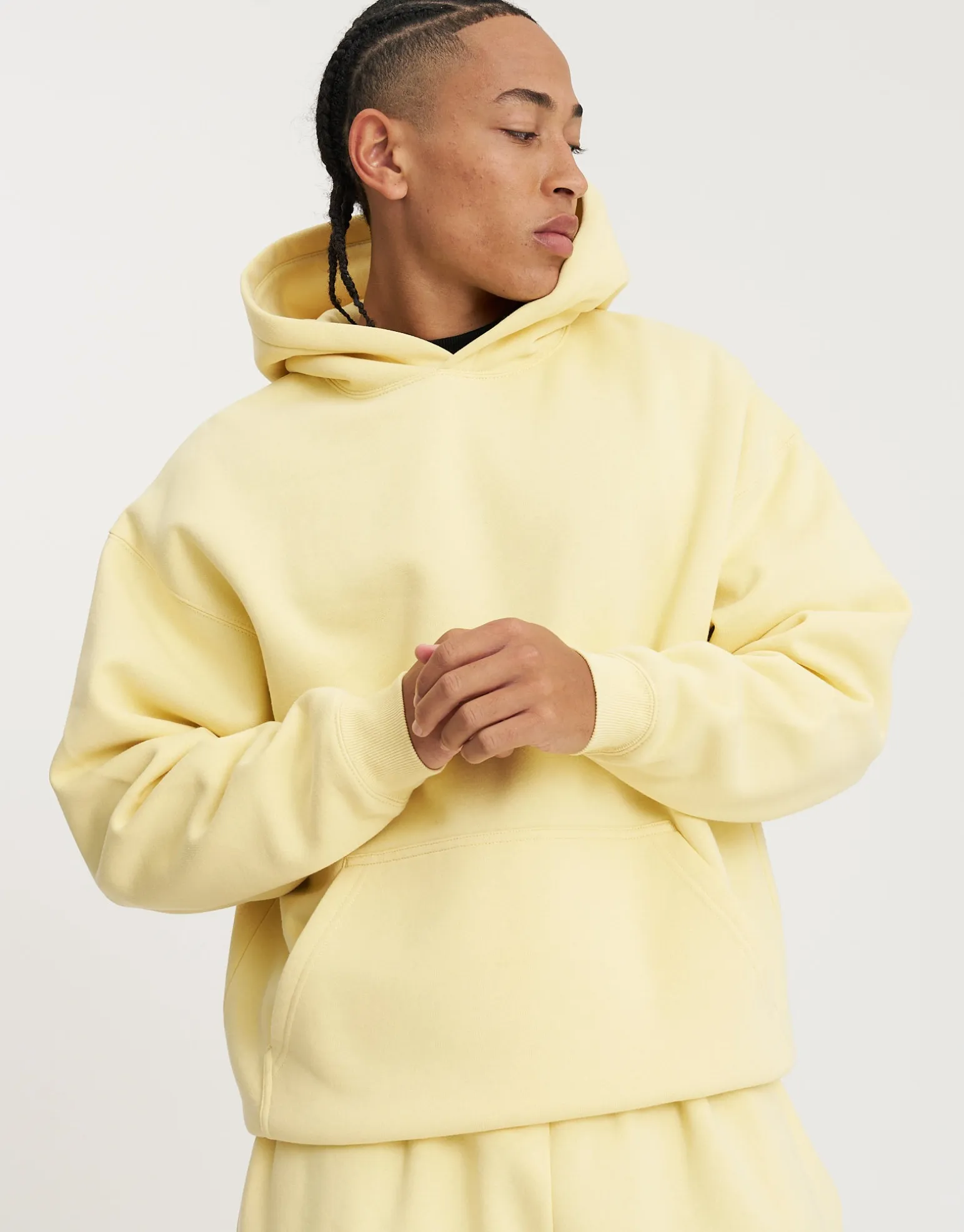 Oversized Heavyweight Plain Hoodie in Empire Yellow