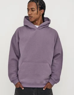 Oversized Heavyweight Plain Hoodie in Espresso Brown