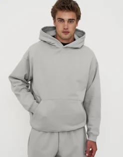 Oversized Heavyweight Plain Hoodie in Espresso Brown