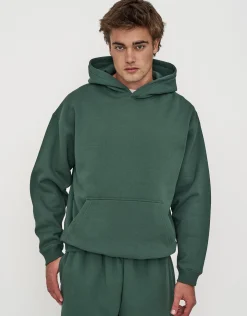 Oversized Heavyweight Plain Hoodie in Espresso Brown
