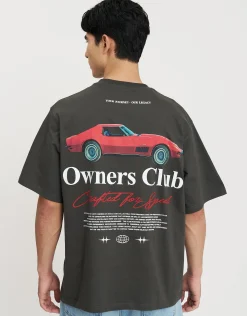 Owners Club Relaxed Fit T Shirt in Pewter Grey