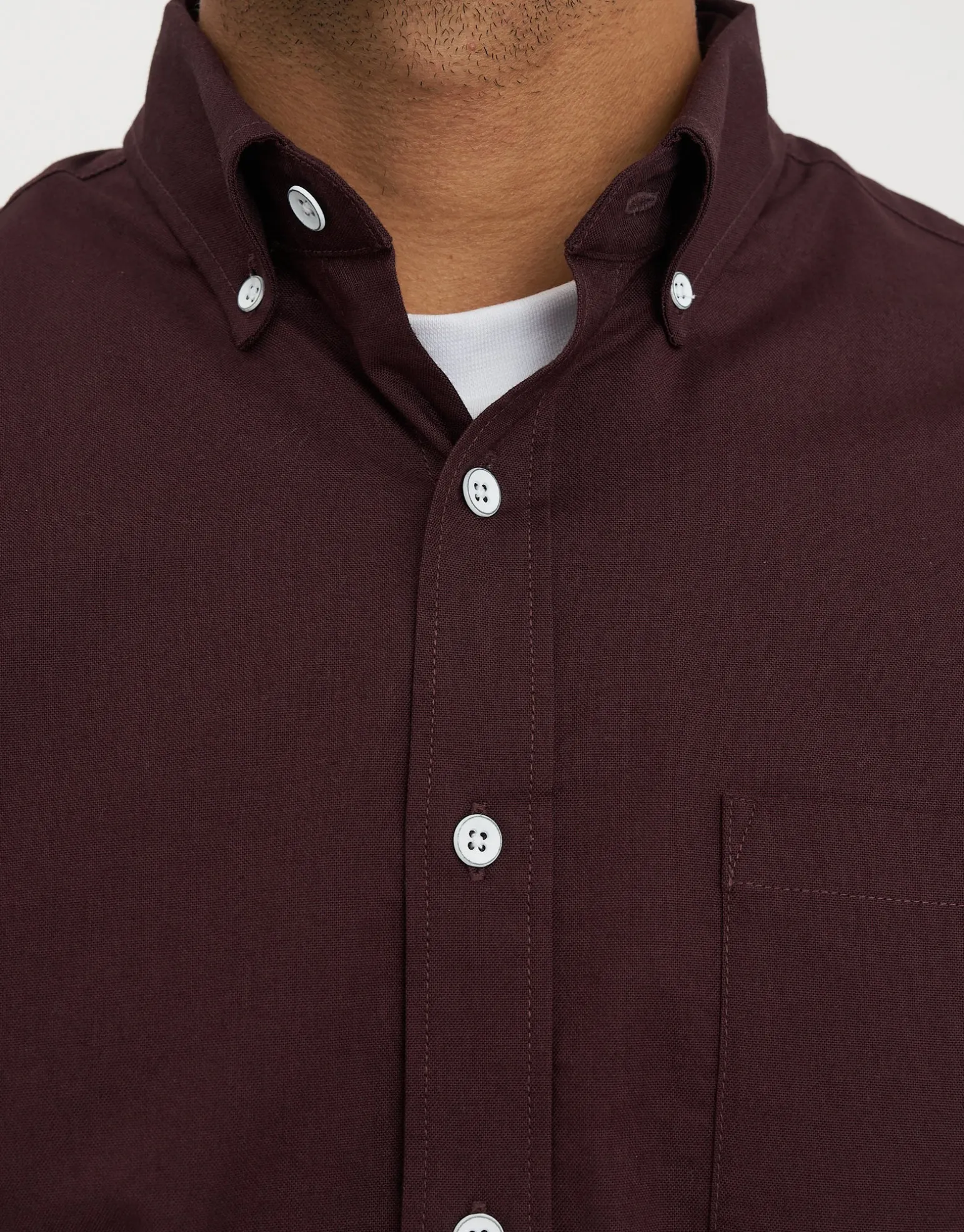 Oxford Stretch Long Sleeve Shirt in White