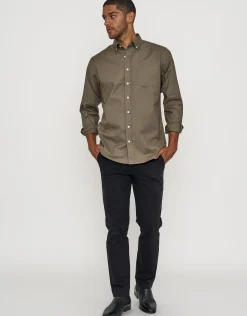 Oxford Stretch Long Sleeve Shirt in White