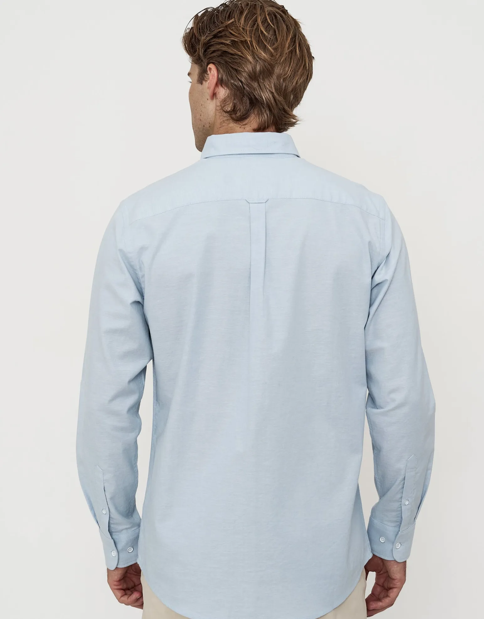 Oxford Stretch Long Sleeve Shirt in White