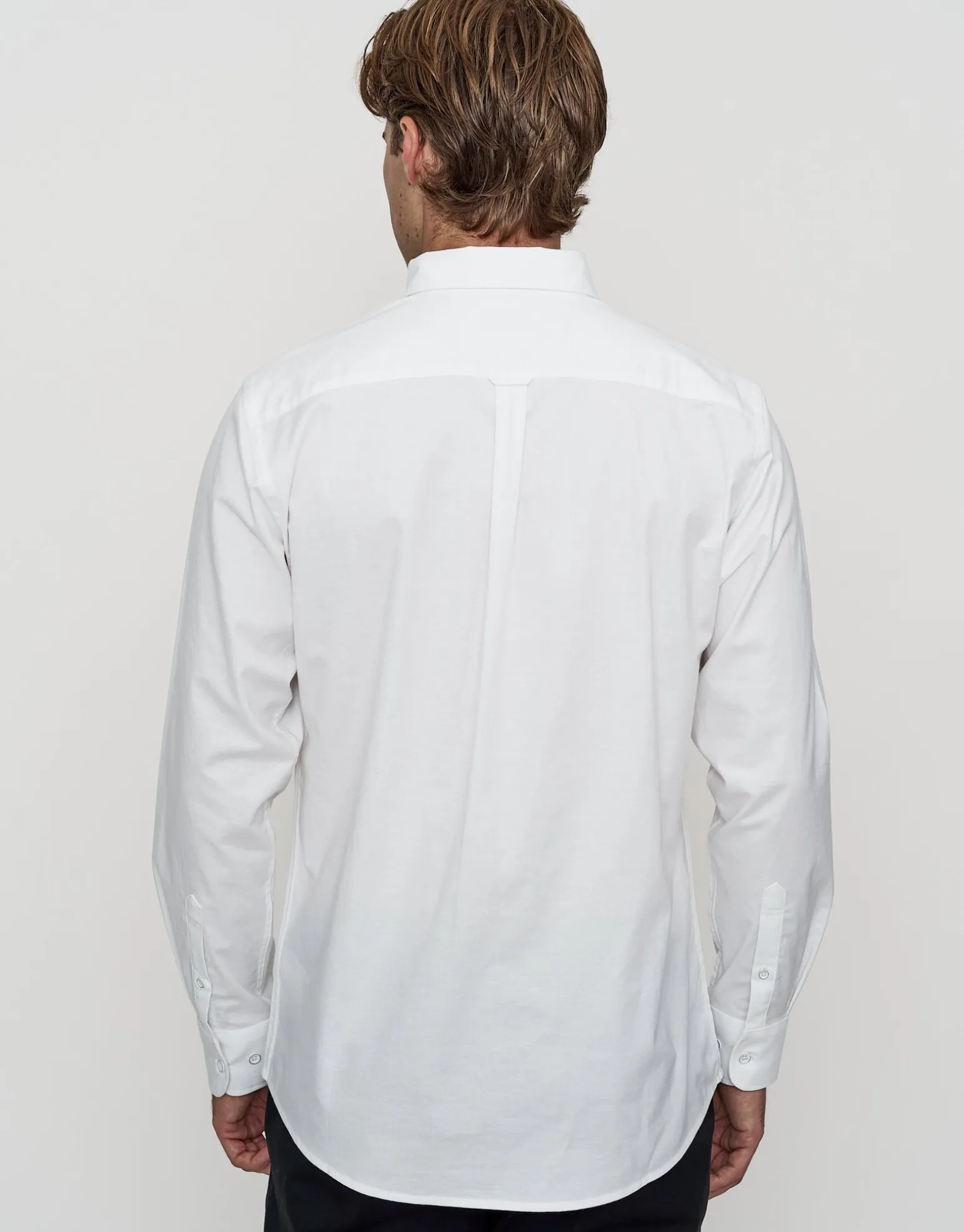 Oxford Stretch Long Sleeve Shirt in White