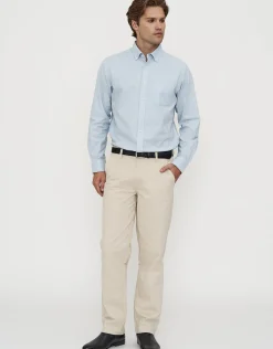 Oxford Stretch Long Sleeve Shirt in Burgundy