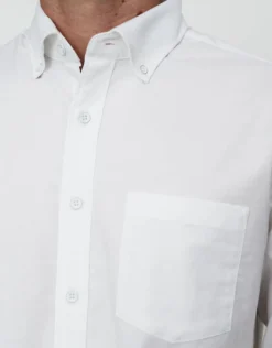 Oxford Stripe Stretch Long Sleeve Shirt in Blue Stripe