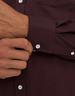 Oxford Stripe Stretch Long Sleeve Shirt in Blue Stripe