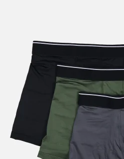3 Pack Mixed Boxers in Black/grey/green