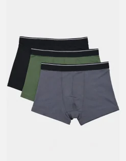3 Pack Mixed Print Boxers in Black/green/camo