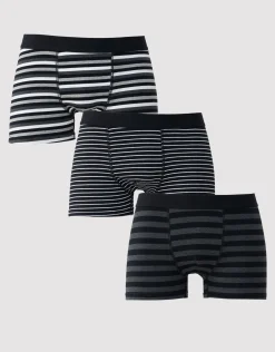 3 Pack Mixed Striped Trunks in Navy/white