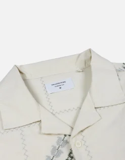 Palma Embroidered Short Sleeve Shirt in Oat