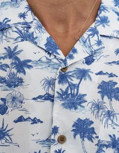 Palm Short Sleeve Shirt in Optical White