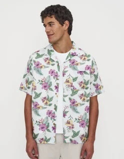 Palm Short Sleeve Shirt in Optical White