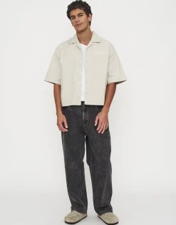 Paradise Club Cropped Short Sleeve Shirt in Desert Stone