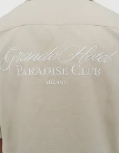 Paradise Club Cropped Short Sleeve Shirt in Desert Stone