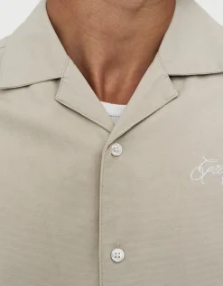 Paradise Club Cropped Short Sleeve Shirt in Desert Stone