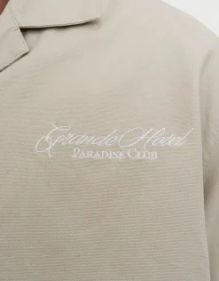 Paradise Club Cropped Short Sleeve Shirt in Desert Stone
