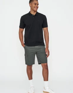 Pique Short Sleeve Polo in Black