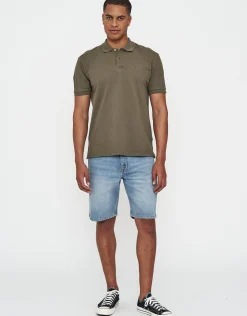 Pique Short Sleeve Polo in Blue Mist