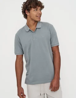 Pique Short Sleeve Polo in Pebble